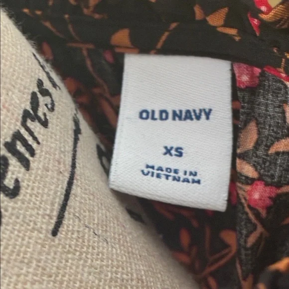 Old Navy Black Floral Long Sleeve Dress - Picture 2 of 5